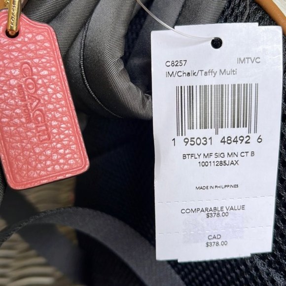 Coach Mini Court Backpack In Signature Canvas With Butterfly Chalk / Taffy Multi - Picture 5 of 16